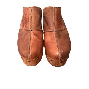 Bed Stu Mista Vegetable Tanned Patchwork Brown Butted Seam Leather Clogs Size 10